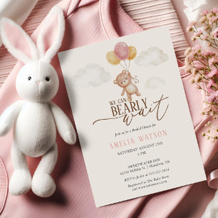 Invitation Nous Pouvons à Peine Attendre Baby Shower Fille Aq