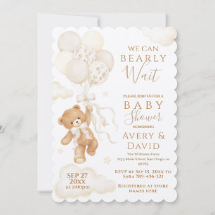 Invitation Nous pouvons à peine attendre Baby Shower Neutre