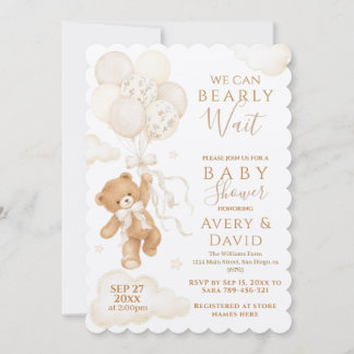 Invitation Nous pouvons à peine attendre Baby Shower Neutre