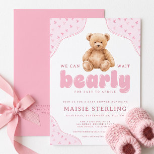 Invitation Nous pouvons à peine attendre Fille Baby Shower
