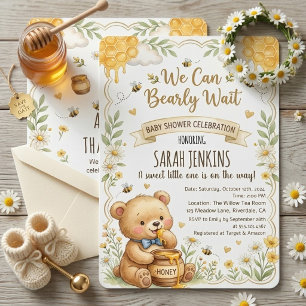 Invitation Nous Pouvons à Peine Attendre Honey Bear Baby Show