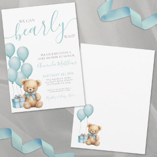 Invitation Nous pouvons à peine attendre la Baby Shower Bleue