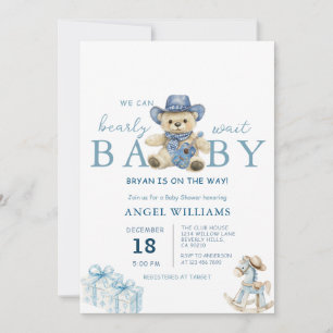 Invitation Nous pouvons à peine attendre la baby shower cow-b