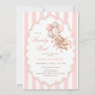 Invitation Nous pouvons à peine attendre la baby shower fille