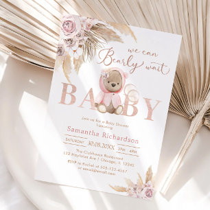 Invitation Nous pouvons à peine attendre la Baby Shower Ours 