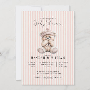 Invitation Nous pouvons à peine attendre la baby shower rose