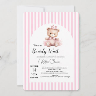 Invitation Nous pouvons à peine attendre la baby shower rose