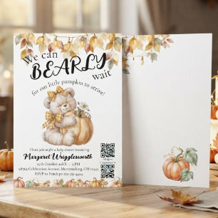 Invitation Nous pouvons à peine attendre le bébé de genre neu