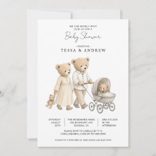 Invitation Nous pouvons à peine attendre les ours en peluche