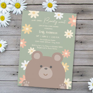 Invitation Nous pouvons à peine attendre l'ours en peluche Ba