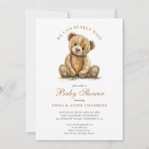 Invitation Nous pouvons à peine attendre Ours en peluche Baby