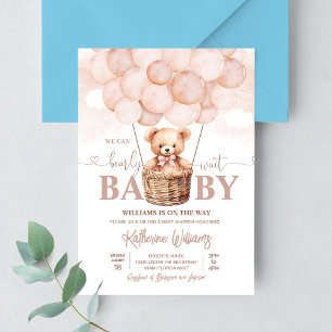 Invitation Nous pouvons à peine attendre Ours en peluche Baby