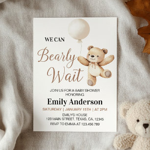 Invitation Nous pouvons à peine attendre Ours en peluche Ball