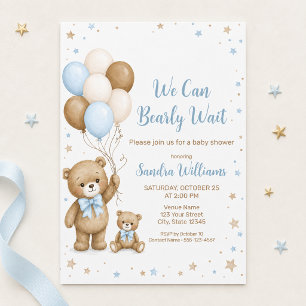 Invitation Nous pouvons à peine attendre Ours en peluche Ball