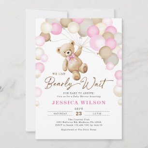 Invitation Nous pouvons à peine attendre Ours en peluche Fill