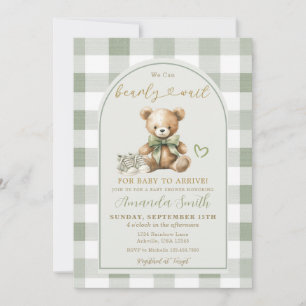 Invitation Nous pouvons à peine attendre Ourson Fête de bébé 