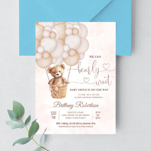 Invitation Nous pouvons à peine attendre Ourson Fille Baby Sh