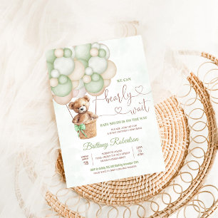 Invitation Nous pouvons à peine attendre Ourson Fille Baby Sh