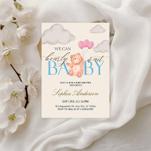 Invitation Nous pouvons à peine attendre Ourson Rose Baby Sho