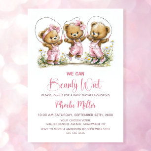 Invitation Nous pouvons à peine attendre Oursons en peluche f