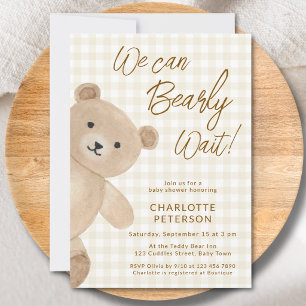 Invitation Nous pouvons à peine attendre une jolie baby showe