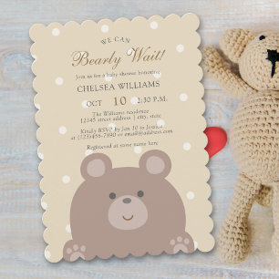 Invitation Nous Pouvons Attendre Assez Bear Cub Baby shower G