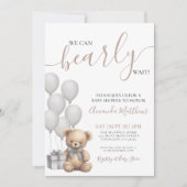 Invitation Nous pouvons attendre avant le Baby shower d'ours  (Devant)
