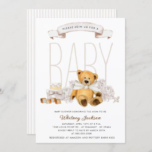 Invitation Nous pouvons attendre avant le Baby shower d'ours