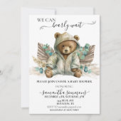 Invitation Nous pouvons attendre Baby shower Boho Ours (Devant)