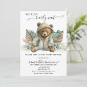 Invitation Nous pouvons attendre Baby shower Boho Ours (Debout devant)