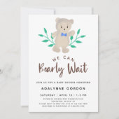 Invitation Nous Pouvons Attendre Baby shower Mignonne Ours (Devant)