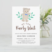 Invitation Nous Pouvons Attendre Baby shower Mignonne Ours (Debout devant)