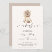Invitation Nous Pouvons Attendre, Baby shower Ours En Teddy N (Devant / Derrière)