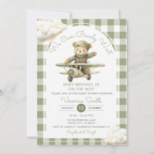 Invitation Nous pouvons attendre Baby shower Sage Vert En vic