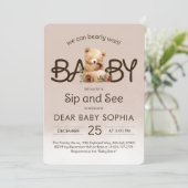 Invitation Nous pouvons attendre Baby shower Sip et voir (Debout devant)