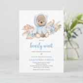 Invitation Nous pouvons attendre le Baby shower (Debout devant)