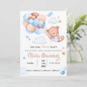 Invitation Nous pouvons attendre le Baby shower (Debout devant)