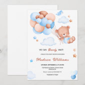 Invitation Nous pouvons attendre le Baby shower (Devant / Derrière)