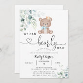 Invitation Nous pouvons attendre le Baby shower (Devant / Derrière)