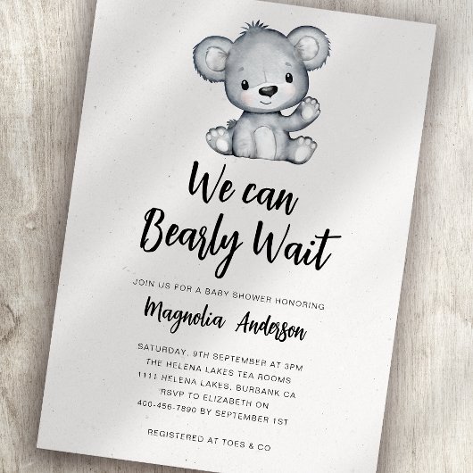 Invitation Nous pouvons attendre le Baby shower