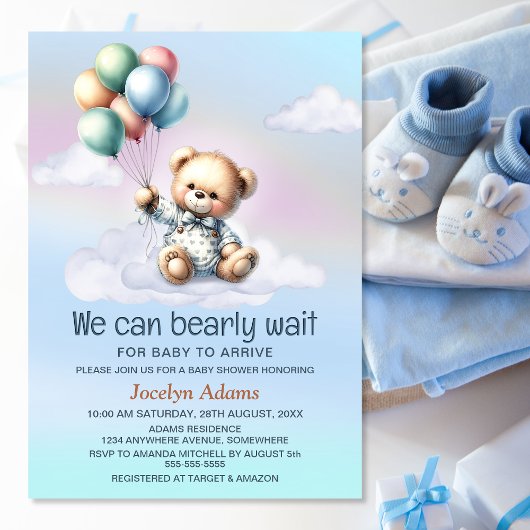 Invitation Nous pouvons attendre le Baby shower