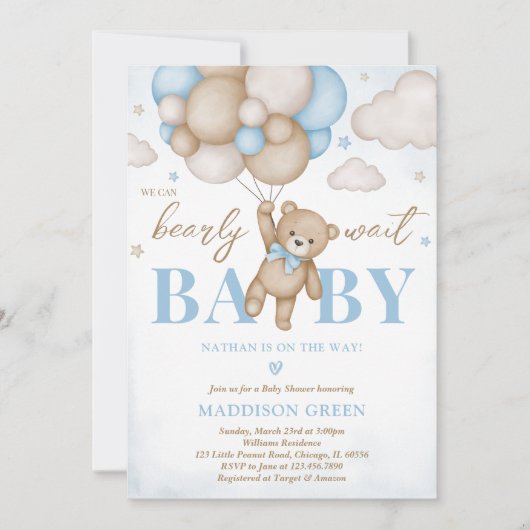 Invitation Nous pouvons attendre le Baby shower (Devant)