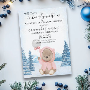 Invitation Nous pouvons attendre le Baby shower Noël hiver