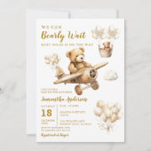 Invitation Nous pouvons attendre le plan de Baby shower Brown (Devant)