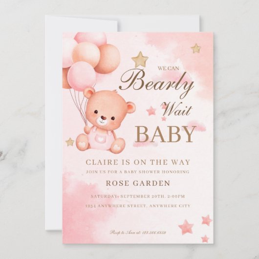Invitation Nous pouvons attendre l'Invitation Baby shower (Devant)