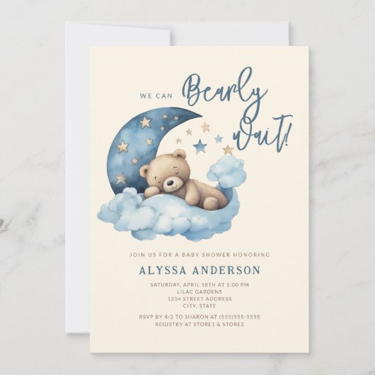 Invitation Nous pouvons attendre l'invitation Baby shower (Devant)