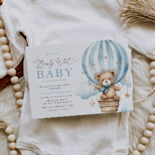 Invitation Nous pouvons attendre l'invitation baby shower ble