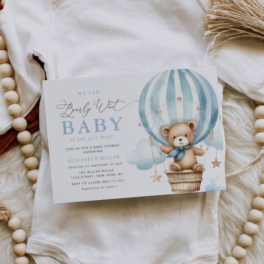 Invitation Nous pouvons attendre l'invitation baby shower ble