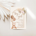 Invitation Nous pouvons attendre l'invitation sans sexe<br><div class="desc">Nous pouvons attendre l'invitation sexe neutre,  garçon ou fille Genre Révéler Neutre Ours Teddy Boloon Invitation,  Genre Neutre Beige Baby shower Ours avec ballons pour un genre neutre révéler</div>