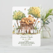 Invitation Nous pouvons attendre l'ours Baby shower de forêt  (Debout devant)